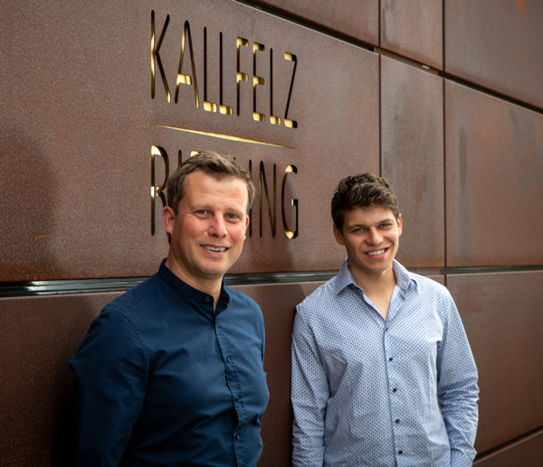 Winen Estate Albert Kallfelz. on the left: Florian Scheidt, on the right: Maximilan Kallfez. photo credit: Chris Marmann