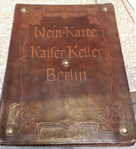 Weinkarte Kaiser Keller, Berlin, Ende 19. Jhd.