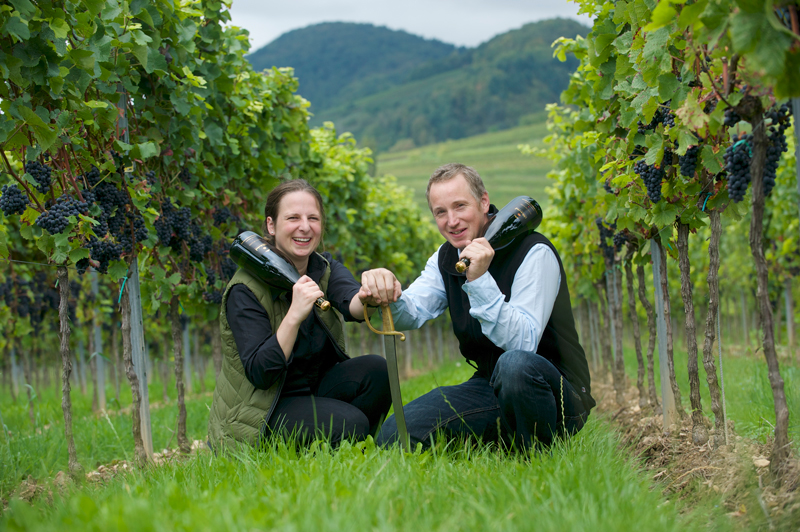 Barbara Roth und Ehemann Thorsten Ochocko, Wein- und Sektgut Wilhelmshof, Siebeldingen, Pfalz. Foto: Jörg Sänger