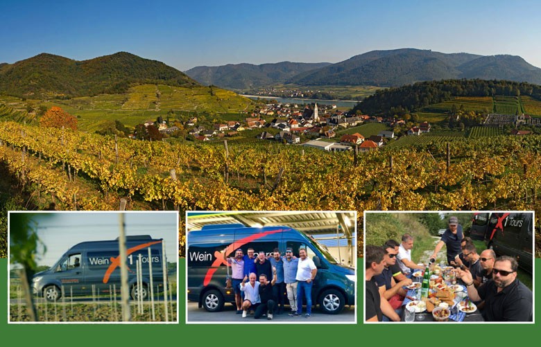 Tagesweintouren mit WeinX1 durch Österreichs Weinregionen mit Michael Höffken von Wien oder Neusiedl aus. Oben Spitz an der Donau in der Wachau'