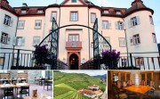 Ein Neuer Stern geht auf: „Goldes Loch“ im Schloss Neuweier Wein und Speisen komplett neu gedacht – modernes Restaurant sowie hochelegante historische Salons. Unten zu sehen die Lage "Goldenes Loch": Das Trapez in der Mitte der oberen Weinbergsreihe