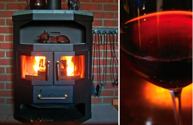 Gemütliche Abende am Kaminfeuer mit einem guten Rotwein