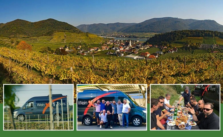 Tagesweintouren mit WeinX1 durch Österreichs Weinregionen mit Michael Höffken von Wien oder Neusiedl aus. Oben Spitz an der Donau in der Wachau