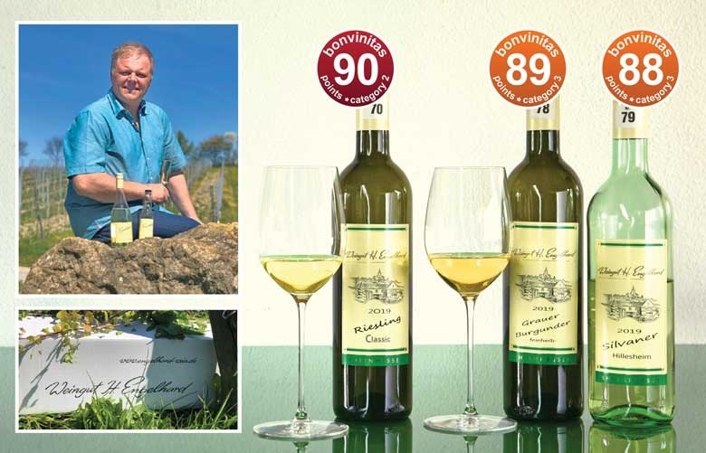 Geheimtipp: Weingut Engelhard in Hillesheim/Rheinhessen. Heiko Engelhard plus Weine von der Weinbewertung v. 6.3.2020: 90-Punkte Riesling trocken, sehr gute Grauburgunder und Silvaner mit Restsüße