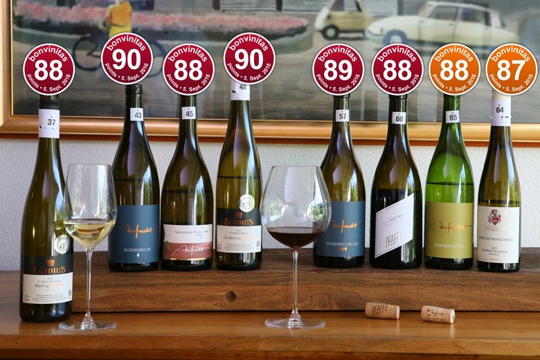 Die besten Weine der bonvinitas-Bewertung vom 5.9.2016
