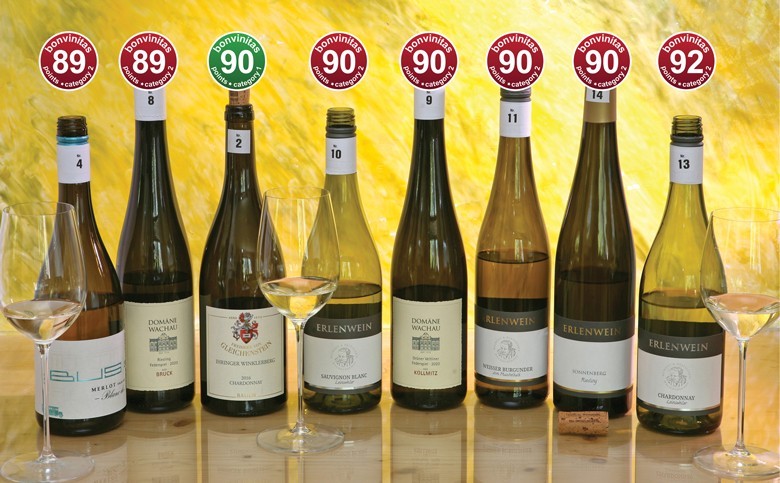 Großartige Weißweine – die besten aus der bonvinitas Weinbewertung vom 28.4.2021 mit 89 bis 92 Punkten als hervorragend taxiert. Foto: bonvinitas