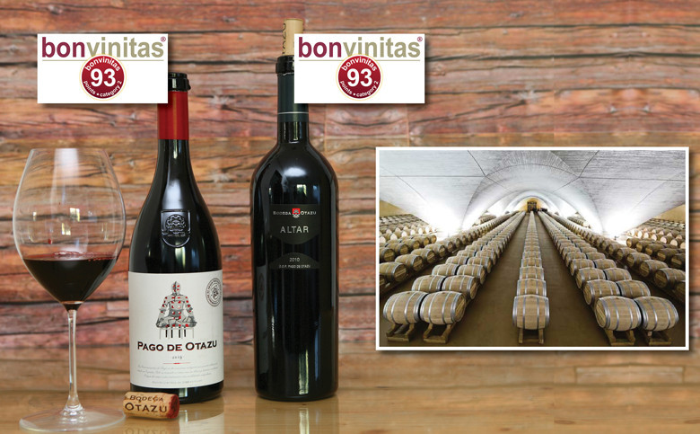 bonvinitas Weintipp: Schönes Cabernet Profil und wunderbar geschmeidige Harmonie, je 93 Punkte: Zwei super Rote aus Spanien: 2019 Pago de Otazu und 2010 Altar von der Bodega Otazu. Mit Blick in den Gewölbekeller der Bodega Otazu. Foto: Niccolò Guasti