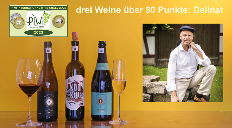 Nicht nur einer sondern drei Weine über 90 Punkte: Delinat beim PIWI International Wine Challenge 2023 – viel weniger gespritzt. Im Bild: Delinat-Gründer Karl Schefer