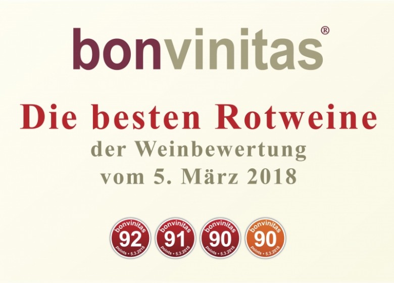 Die besten Rotweine der Weinbewertung vom 5. März 2018