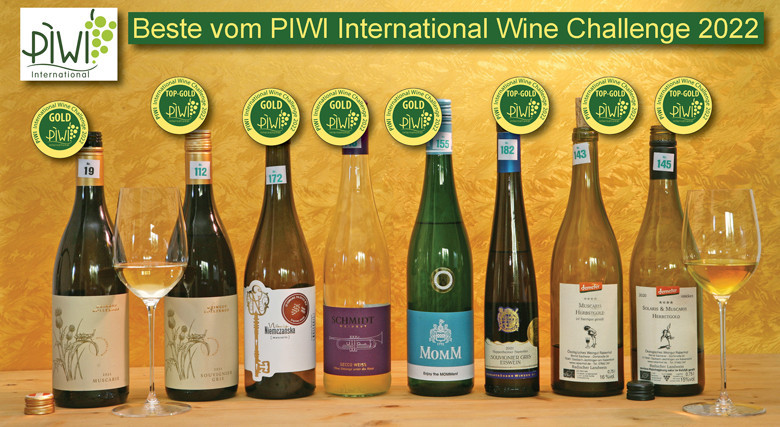 PIWI entwickelt sich zum Qualitätszeichen! Sehr hohes Niveau beim PIWI International Wine Challenge 2022 - hier die besten Weine je Kategorie - der Blick lohnt absolut. Foto: bonvinitas
