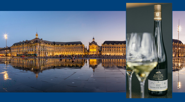 Höchstes internationales Renommee für Kloster Eberbach 2021 Steinberg Goldener Becher in die ‚Place de Bordeaux‘ aufgenommen. Im Bild die Place de la Bourse in Bordeaux.